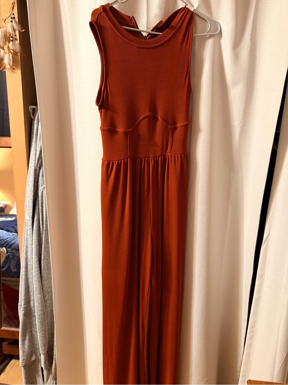 Cider Sleeveless Rust Jumpsuit